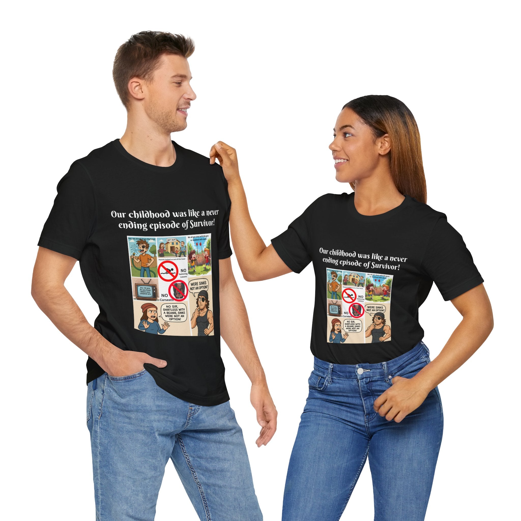 "Survivor  - Sinks were not an option - Childhood Nostalgia T-Shirt – Gen X & Millennial Edition"