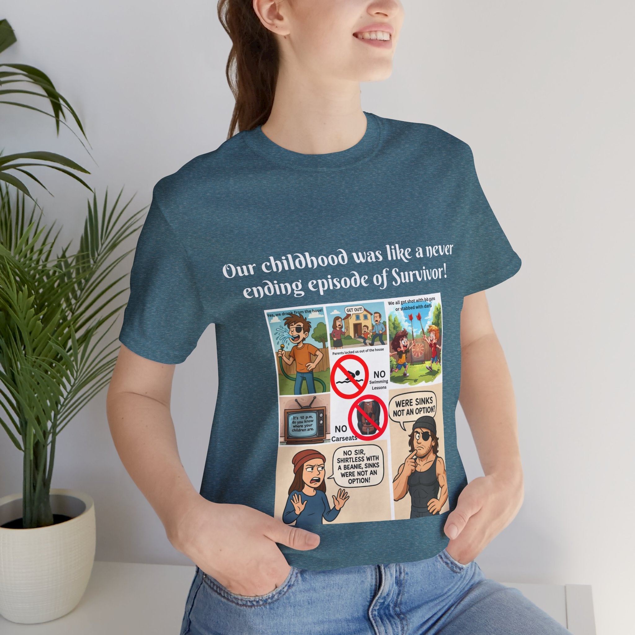 "Survivor  - Sinks were not an option - Childhood Nostalgia T-Shirt – Gen X & Millennial Edition"