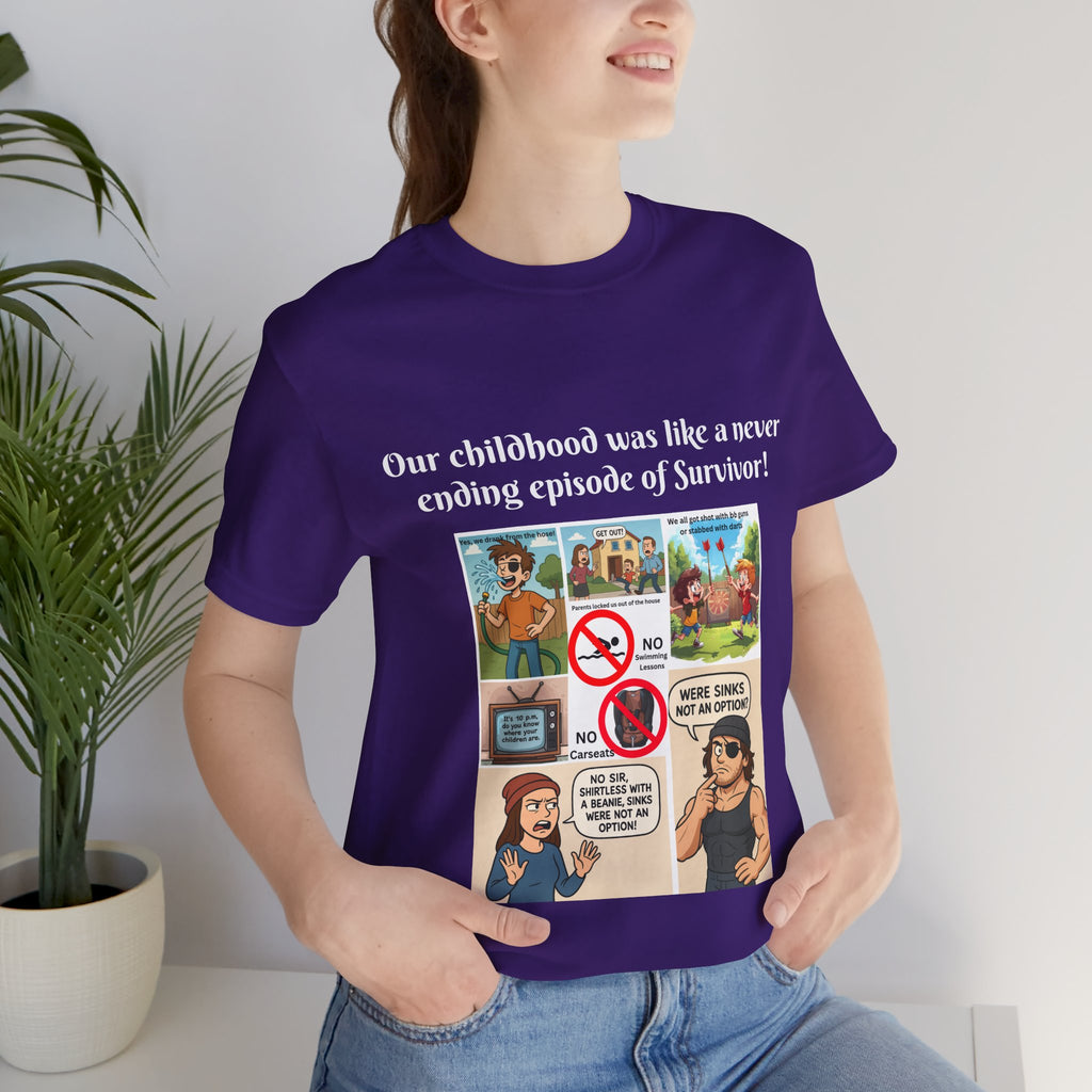 "Survivor  - Sinks were not an option - Childhood Nostalgia T-Shirt – Gen X & Millennial Edition"