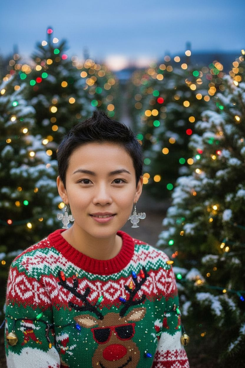 Clear Acrylic Earrings – Festive Moose Acrylic Earrings – Lightweight, Cute & Holiday-Ready!